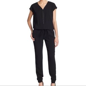 Vince v neck zip jumpsuit